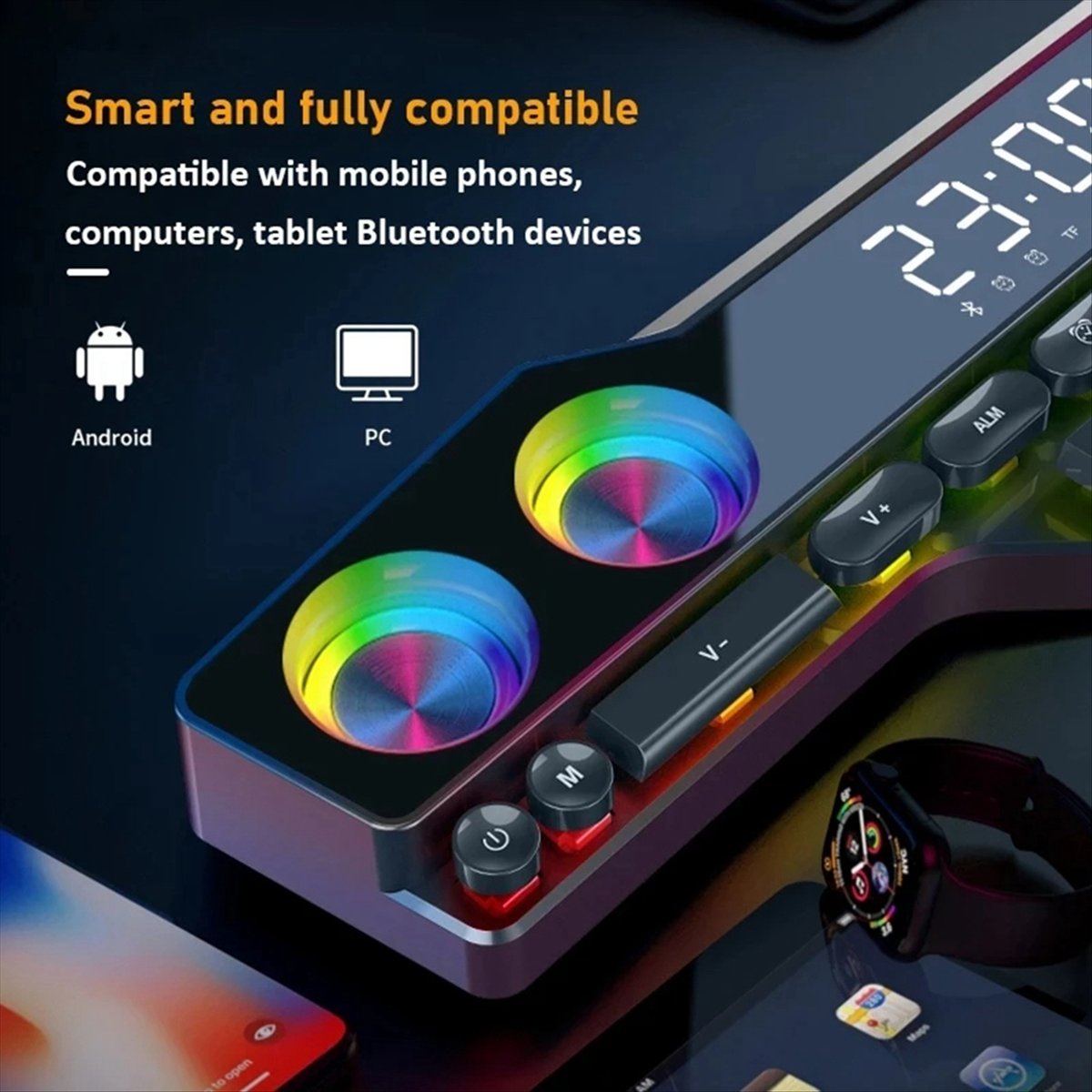 Gaming Home Accessories - DTC5 V18 Speaker Warna-warni Dazzle untuk