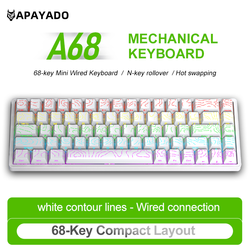 APAYADO A68 Mechanical Gaming  - Gaming Accessories Uk ulasan dan harga